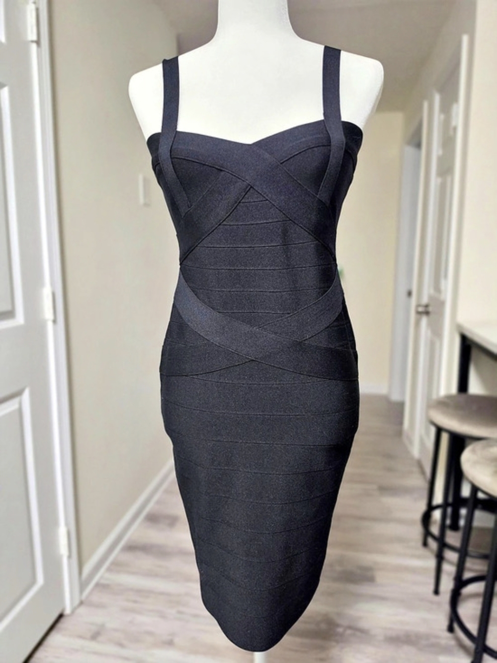 Black Bodycon Midi Dress